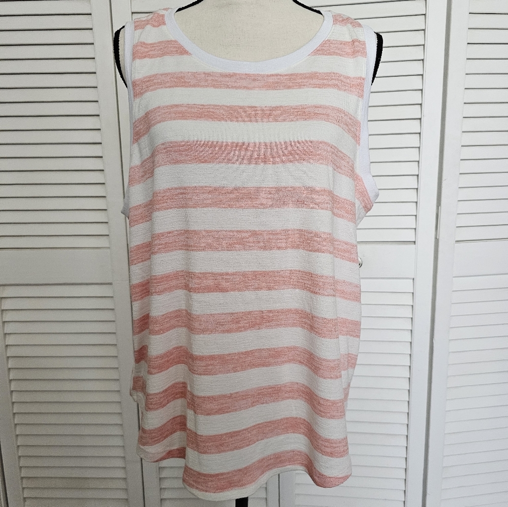 MARKET & SPRUCERex High Neck Knit Tank Top Coral Sz XL